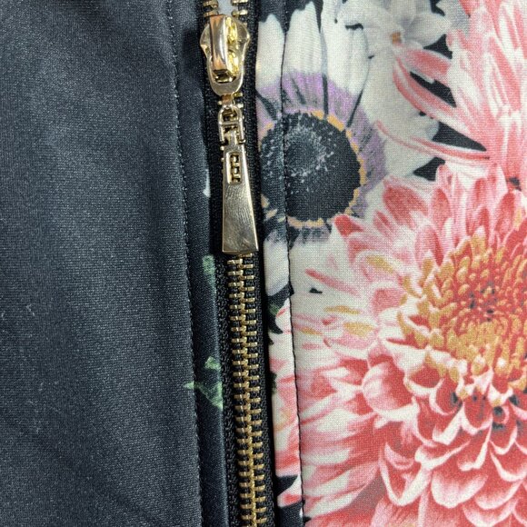 SUZY SHIER Dress Size XL Black Floral Sleeveless Knee-Lenght Feminine Stretch - Picture 5 of 8